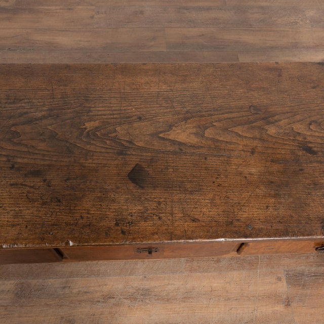 19th Century French Oak Coffee Table With Three Drawers For Sale - Image 9 of 13