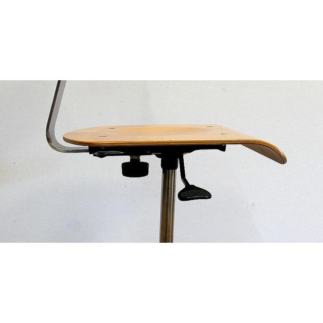 Adjustable Architect's Chair in Chromed Metal, 1960s For Sale - Image 14 of 18