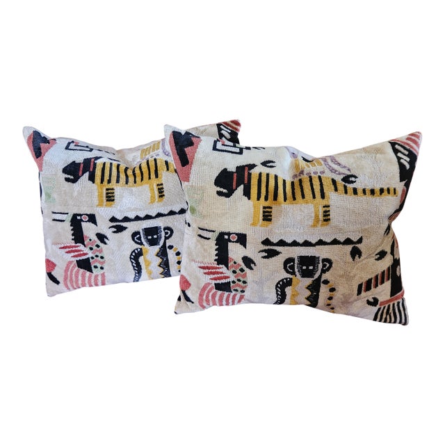 Clarance House Safari Mohair Velvet Pillow, Pair For Sale