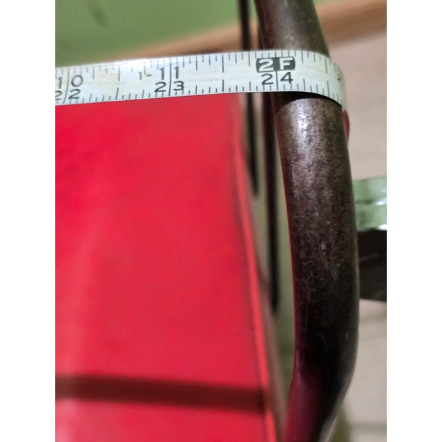 Viking Artline Style Vintage Red Vinyl & Black Metal Frame Mid-Century Modern Chair Hair Pin Legs Atomic For Sale - Image 10 of 10