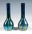 Two exquisite bohemian art nouveau glass vases: mould-blown bulbous lower section with a flush base, long narrow neck and...
