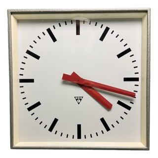 Large Czech Industrial Square Factory Clocks by Pragotron, 1970s For Sale