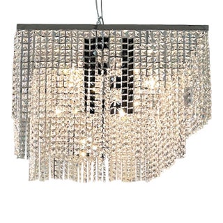 Two Tier Square Crystal Chandelier after Fendi Casa For Sale