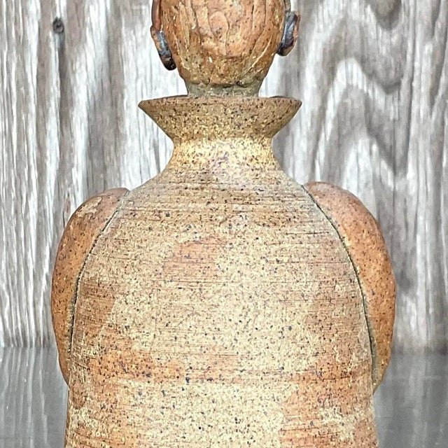 Vintage Boho Studio Pottery Decanter For Sale - Image 11 of 14