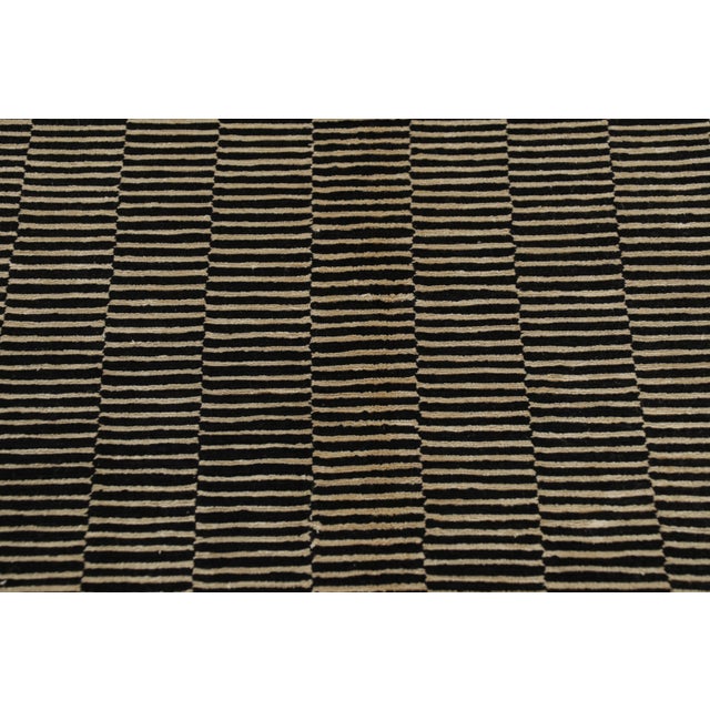 Rug & Kilim Rug & Kilim’s Art Deco Style Square Rug With Beige-Brown Geometric Patterns For Sale - Image 4 of 9