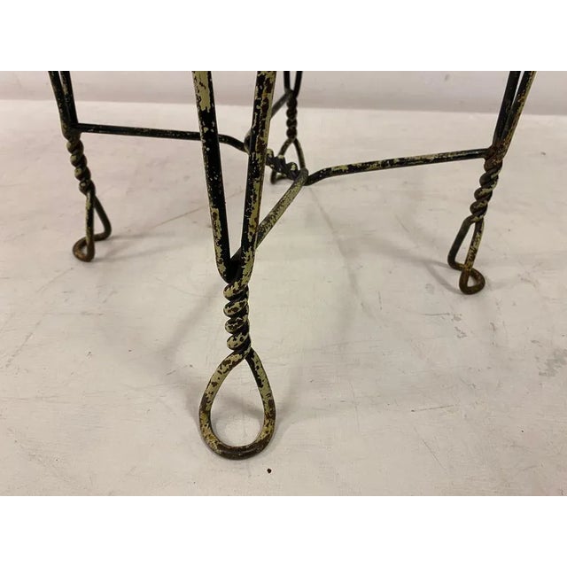Wrought Iron and Leather Stool, 1960s For Sale - Image 3 of 10