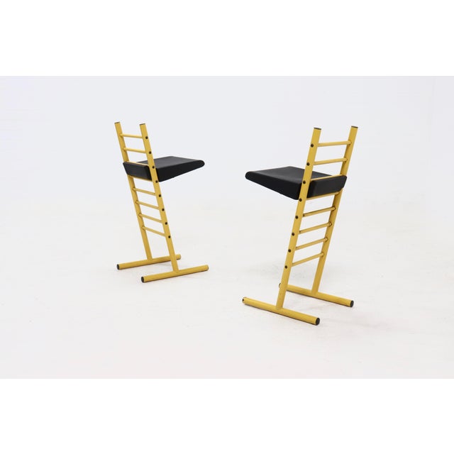 Paint Set of Vintage Italian Height Adjustable Barstools, 1980s For Sale - Image 7 of 15