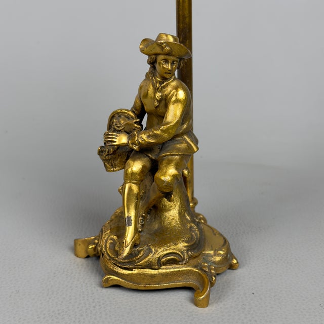 Gold Lady and Knight Candlesticks in Polished Brass, Set of 2 For Sale - Image 8 of 14
