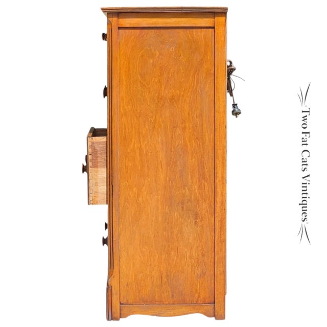 Brown Mid-20th Century Maple "Chest-O-Lite" Dresser & Secretary Desk Combo For Sale - Image 8 of 18