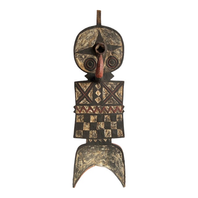 Large Vintage 38" West African Hand Carved Tribal Bobo Mask From Burkina Faso For Sale