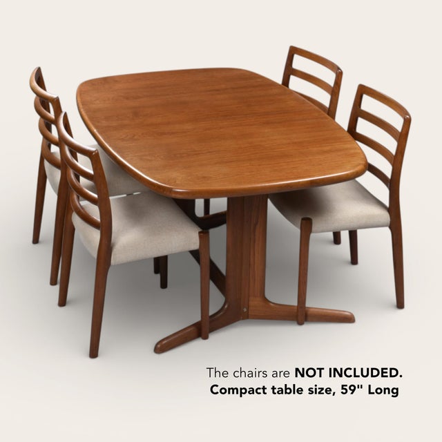 Expanding Danish Teak Oval Trestle Leg Dining Table by Rasmus For Sale - Image 6 of 17