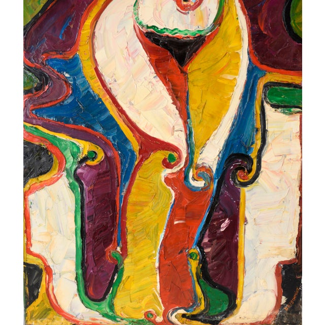 1970s "Liberty" Heavy Impasto Expressionist Nude Portrait of a Lady Standing by Harald Dry Schmidt For Sale - Image 5 of 7