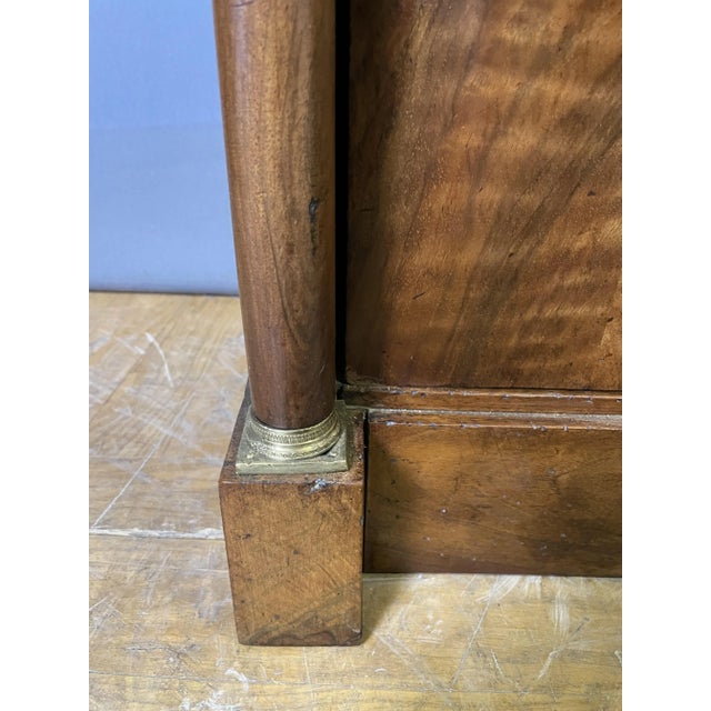 Wood Empire Bedside Table with Detached Columns in Walnut, 1820 For Sale - Image 7 of 9