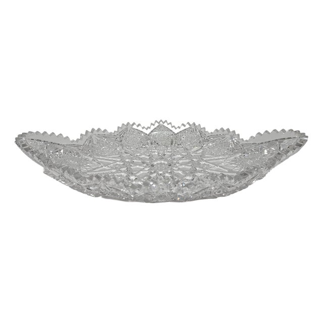 Crystal Bowl with Star Motif, 1920s For Sale