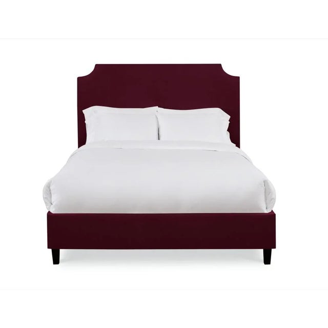 Casa Cosima Reagan Full/Double Bedframe, Wine Velvet For Sale - Image 4 of 4