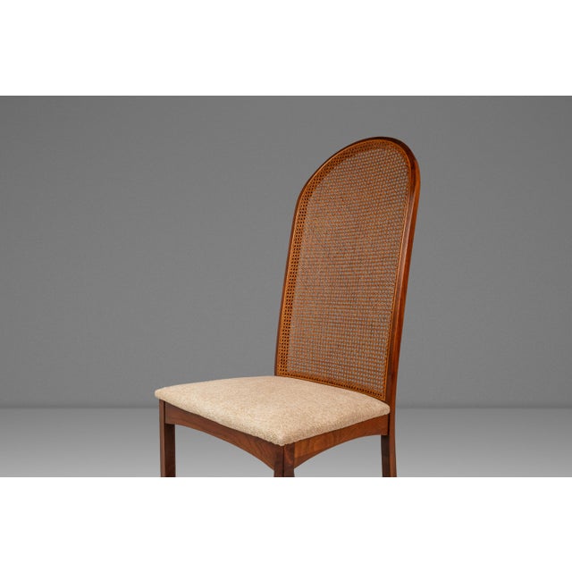 Brown Set of Four ( 4 ) Mid-Century Modern High-Back Cane-Back Dining Chairs by Milo Baughman for Directional, Usa, C. 1950s For Sale - Image 8 of 18