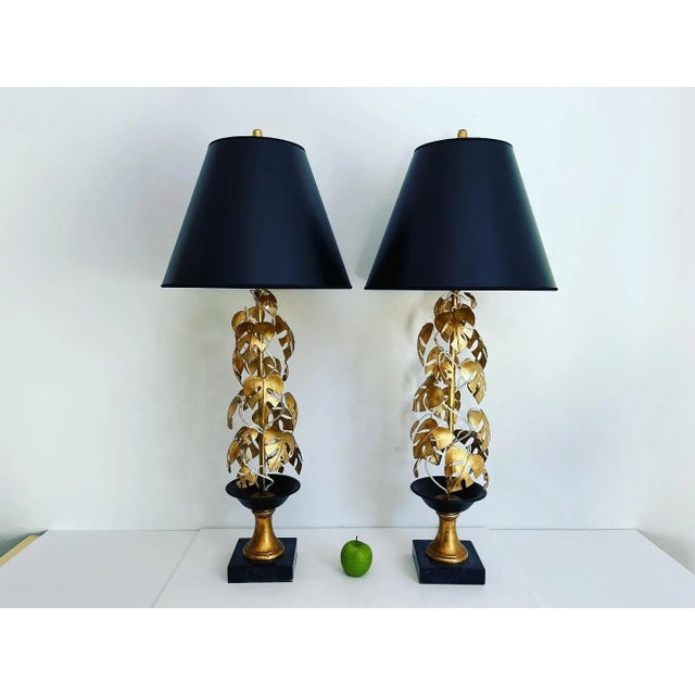 1960s Italian Topiary Lamps & Shades - A Pair For Sale - Image 5 of 12