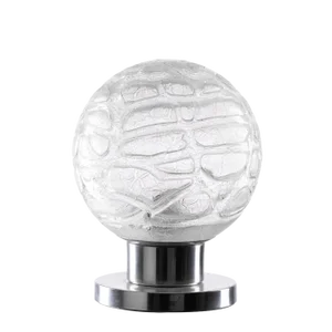 Small Hand-Blown Ice Glass Ball Table Lamp from Doria, Germany, 1970s