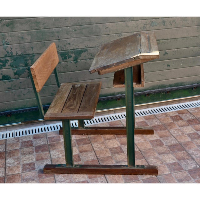 1940s Vintage School Desk For Sale - Image 5 of 15