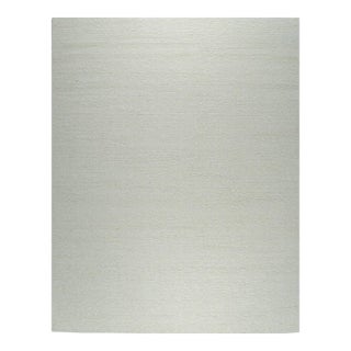 6x9 Bespoke Delicate Ivory Modern Flatweave Wool Carpet Rug For Sale