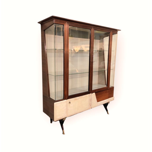Italian Display Cabinet with Parchment from La Permanente Mobili Cantù, 1950s For Sale - Image 11 of 11