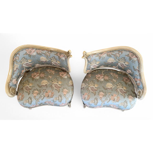 1950s Maison Jansen Inspired Leaf-Back Slipper Chairs - A Pair For Sale - Image 9 of 18