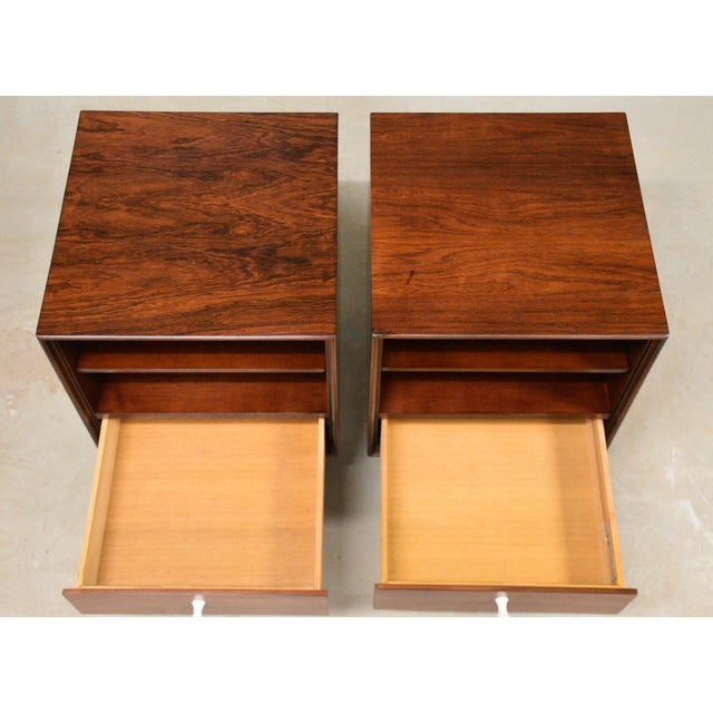 Herman Miller 1950s Refinished Rosewood George Nelson Thin Edge Nightstands - A Pair For Sale - Image 4 of 7