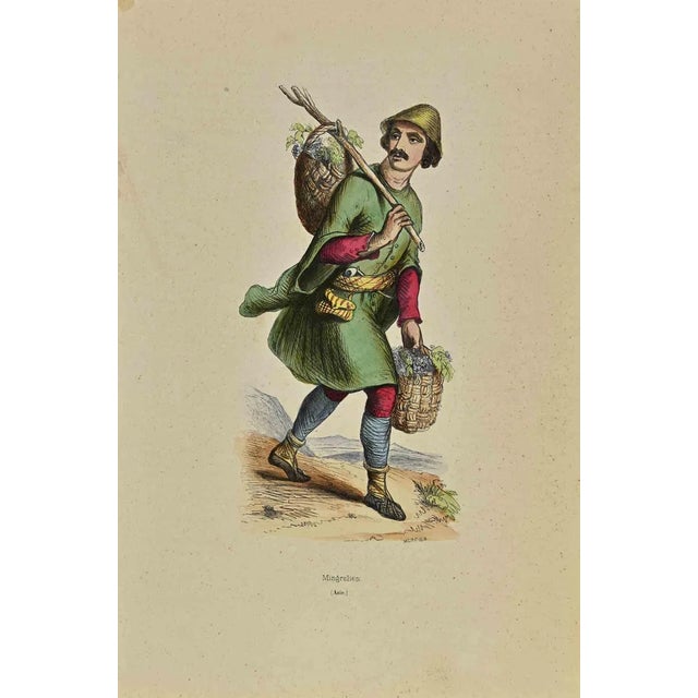 Mingrelien is a lithograph made by Auguste Wahlen in 1844. Hand colored. Good condition. At the center of the artwork is...