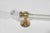 42 inch long glass towel bar with brass ends. Round glass caps at end. Bar is 1 inch in diameter. One available.