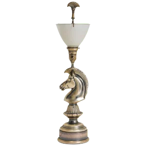 Silver Plate 1940s Horse Head Lamp