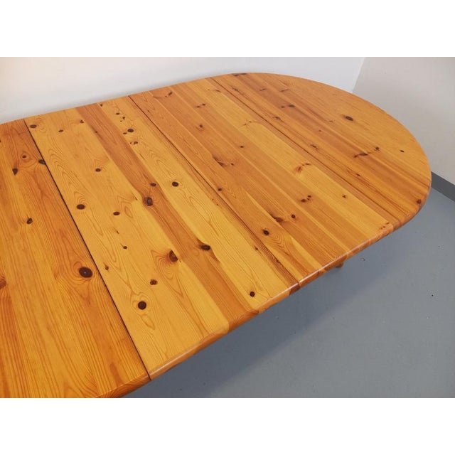 Round Extendable Pine Table, 1970s For Sale - Image 4 of 18