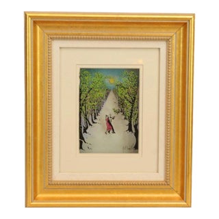 Jean-Pierre Weill Moonlight Dance 3d Glass Vitreograph Shadow Box Art Painting With Coa For Sale