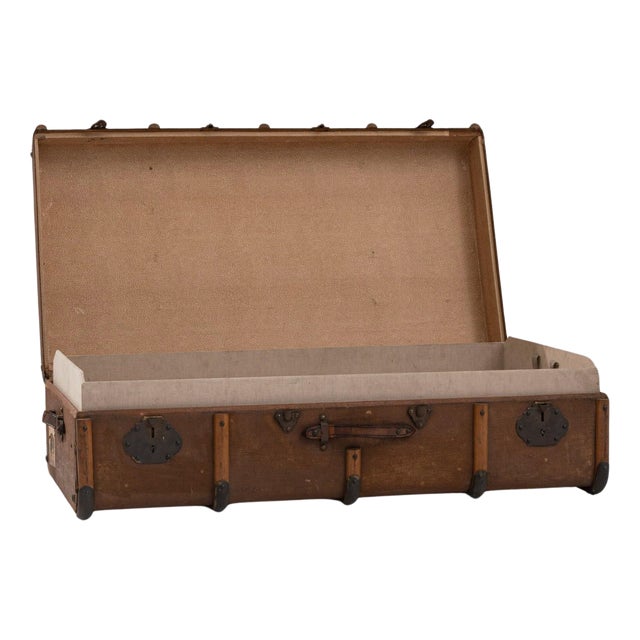 1900s French Wooden Trunk For Sale