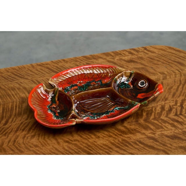 1950s Large Mid-Century Studio Pottery Fish Bowl from Vallauris, France, 1950s For Sale - Image 5 of 11