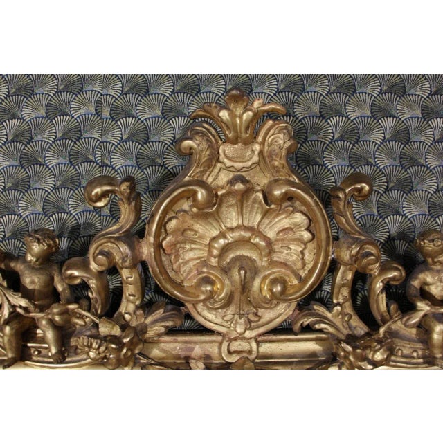 Louis Philippe Mirror in Golden Wood Frame For Sale - Image 5 of 11