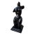 Abstract Female Figure Sculpture • Hand‑Carved Black Stone • Modernist Mid‑Century Art For Sale