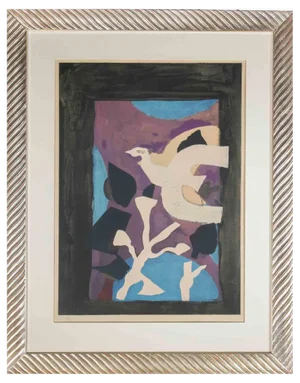 Georges Braque, Oiseau et Lotus, Lithograph, 1963