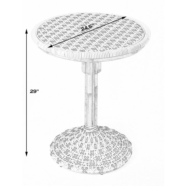Coastal Tenor 23.5 in. W Round Rattan Bistro Table, Black For Sale - Image 3 of 7