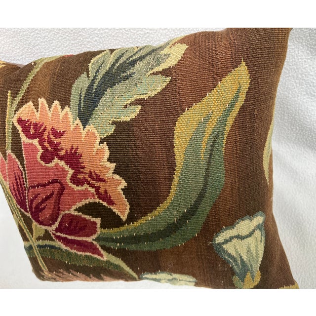 Mid 19th Century Pillow Upholstered With 19th Century Tapestry For Sale - Image 5 of 7