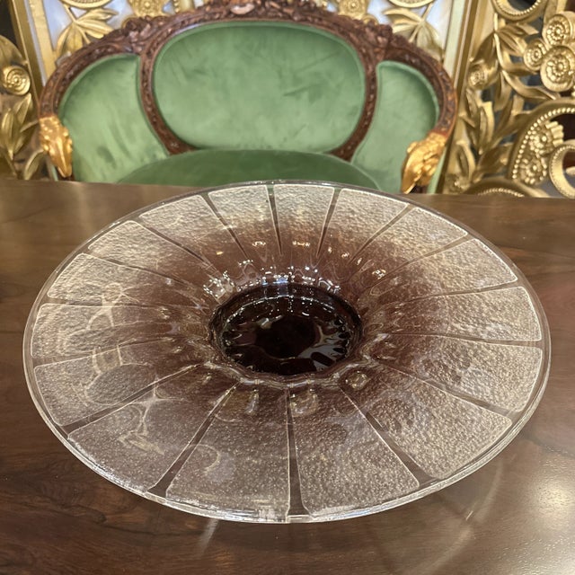 1920s Art Deco Glass Centerpiece, Signed For Sale - Image 10 of 10