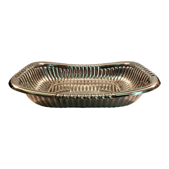 1940s Art Deco Fluted Silver Bowl For Sale