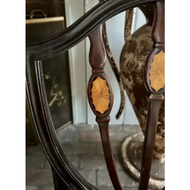 American Federal Shield Back Chair With Inlaid Marquetry and Nailheads For Sale In New York - Image 6 of 11