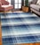 2020s 8x10 Sophisticated Elegant Blue Large Scale Plaid Geometric Flatweave Wool Rug For Sale - Image 5 of 9