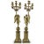 Pair of Empire Candelabra in Gilded Bronze of French origin from the early decades of the 19th century, flambeaux in...