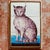 A ready to use set of six individual unmounted antique Delftware tiles that together depict a tabby cat, in traditional...