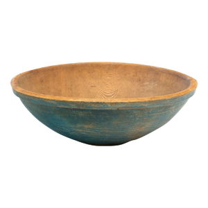 Turned Ash Bowl With Original 19th Century Paint (26")