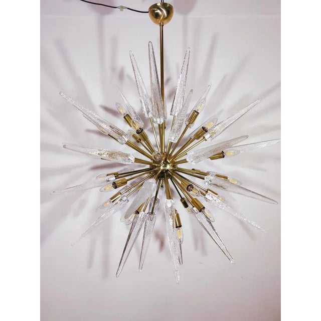 Sputnik 24 Brass Lights with Murano Glass For Sale - Image 4 of 13