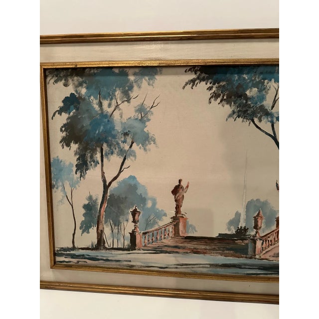 1980s Painting on Canvas of Formal Garden by John Hulse For Sale - Image 5 of 10