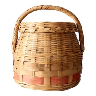 Antique Woven Basket For Sale
