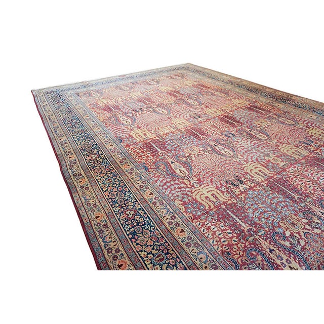 Antique Moud Rug 11' 9" x 18' 4" Antique Large Moud Persian Geometric Rug, Country of Origin: Iran / Persia, Circa Date:...